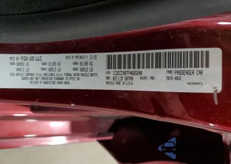 2015 Chrysler 200 Limited from USA, damaged, VIN 1C3CCCAB7FN665208